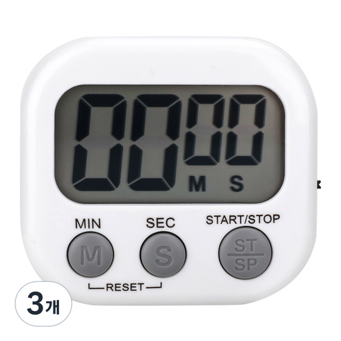 탐사 디지털 주방타이머, 화이트, 3개