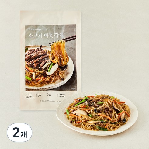 프레시지 소고기버섯잡채 2인분, 285.5g, 2개