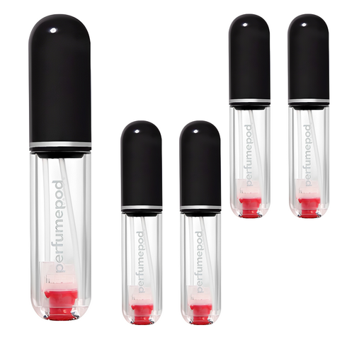 트라발로 퍼퓸팟 퓨어 펌핑식 충전 휴대용 향수공병 5ml, 블랙, 5개