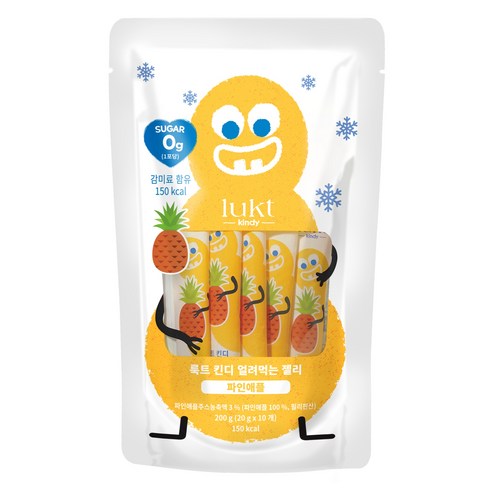 룩트킨디 얼려먹는 젤리 10p, 파인애플, 200g, 1개