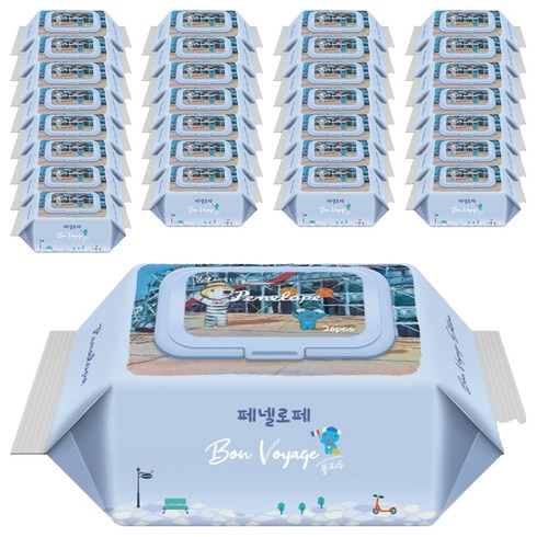 페넬로페 본보야지 퐁피두 아기물티슈 휴대캡형, 75g, 20매, 60개