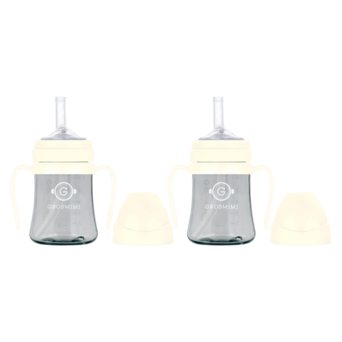 그로미미 PPSU 빨대컵, 200ml, 2개, 화이트
