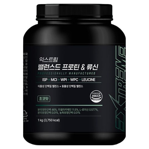 익스트림 밸런스드 프로틴 앤 류신 파우더, 1kg, 1개