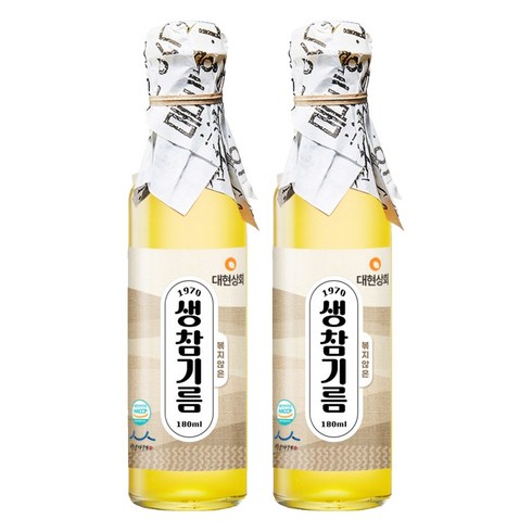 대현상회 볶지않은 생참기름, 2개, 180ml