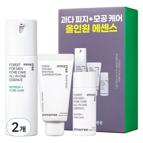 이니스프리 포레스트 포맨 올인원 3종 기획 세트, 2개, 30g