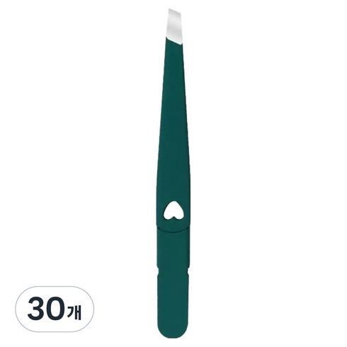 바움미루 뷰티 핀셋 하트 9.6cm, 30개, 그린