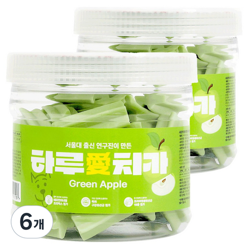 하루애 강아지 치카 서울대출신 연구진이 만든 유산균 껌, 300g, 6개, 청사과