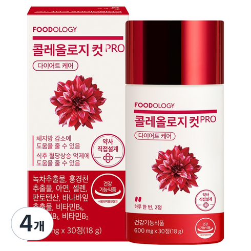 푸드올로지 콜레올로지 컷 프로 18g, 30정, 4개