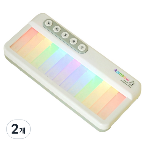 토이토 초보 자동 휴대용 LED 미니 피아노, 2개, 화이트