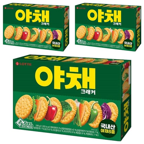 롯데웰푸드 야채래시피, 249g, 3개