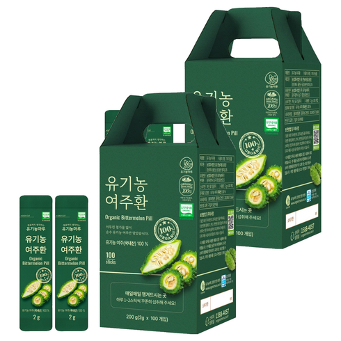 유기농마루 정품 유기농 여주환 100p, 200g, 2개