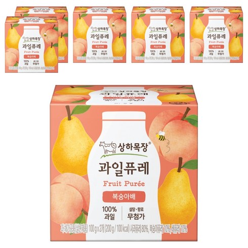 상하목장 과일퓨레, 복숭아배, 200g, 6개