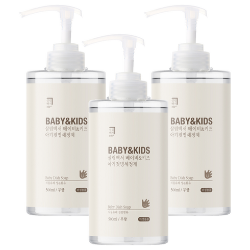 살림백서 베이비 앤 키즈 아기 젖병세정제 무향, 500ml, 3개