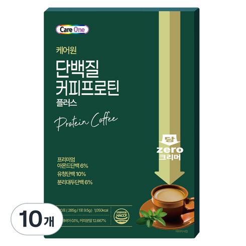 케어원 단백질 커피 프로틴 플러스, 9.5g, 10개, 30개입