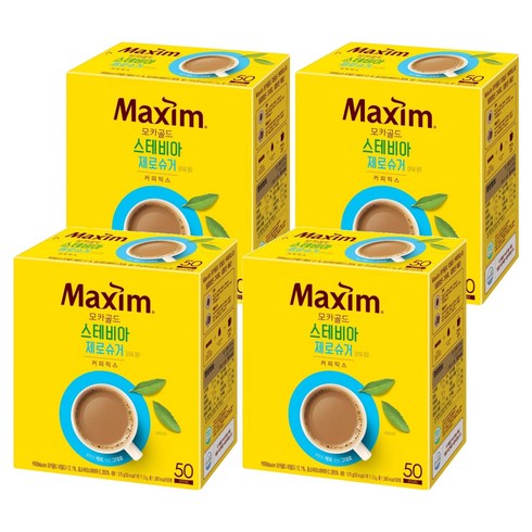 맥심 모카골드 스테비아 제로슈거 커피믹스, 11.5g, 50개입, 4개