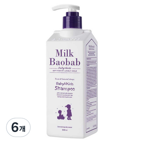 밀크바오밥 베이비&키즈 샴푸, 500ml, 6개