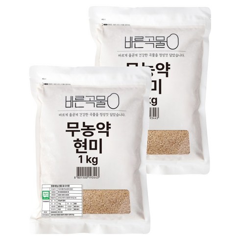 두보식품 바른곡물 국산 무농약 현미, 1kg, 2개