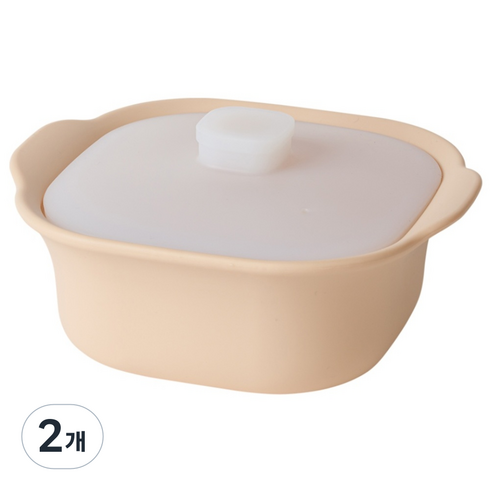 라라앤모어 말랑 실리콘 멀티찜기 600ml, 베이지, 2개, 단품