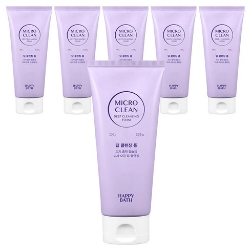 해피바스 마이크로 클린 딥 클렌징폼, 100g, 6개