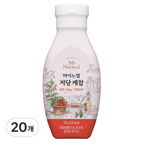 마이노멀 저당 케찹, 20개, 310g