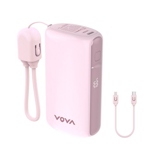 보바 그립 미니 고속충전 보조배터리 10000mAh, VA-115, 핑크