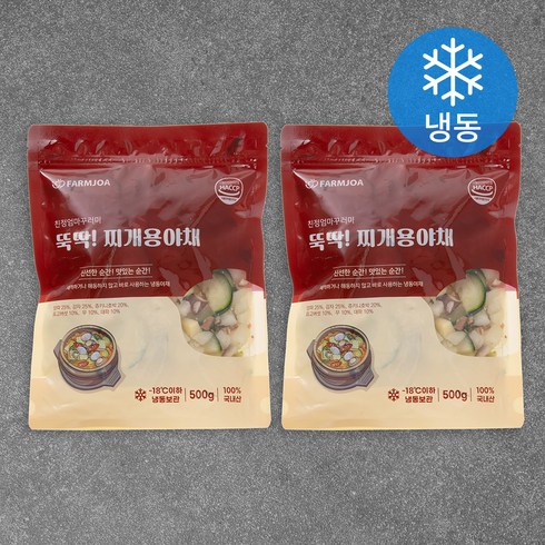 친정엄마꾸러미 뚝딱! 찌개용 채소 (냉동), 2개, 500g