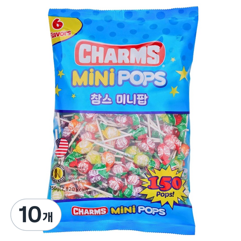 투시롤 참스 미니팝 캔디, 750g, 10개
