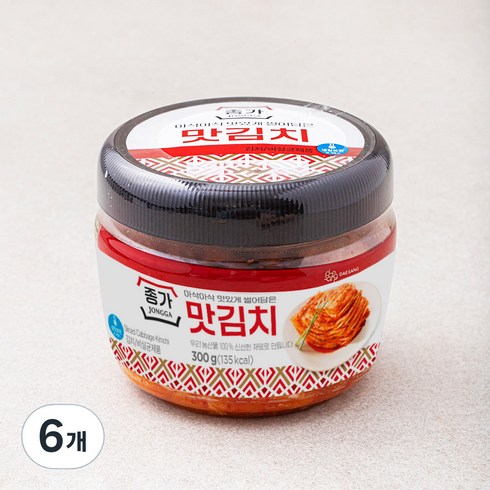 종가 아삭아삭 맛있게 썰어담은 맛김치, 300g, 6개