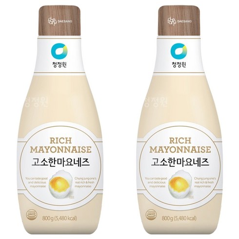 청정원 고소한 마요네즈, 800g, 2개