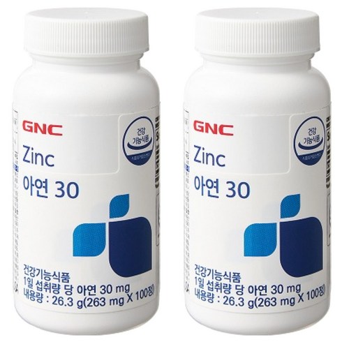 GNC 아연30, 100정, 2개