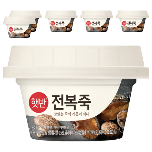 햇반 전복죽, 267g, 6개
