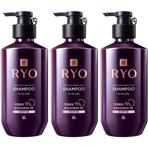 려 자양윤모 9EX 탈모증상전문케어 샴푸 중건성두피용, 400ml, 3개
