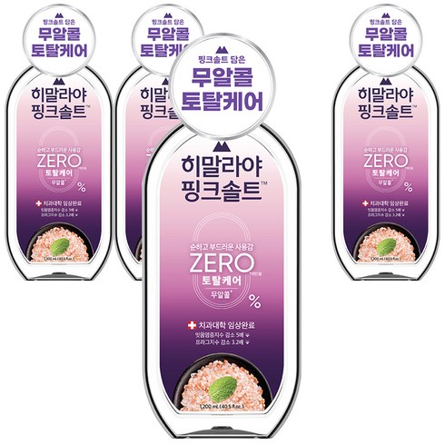히말라야핑크솔트 제로마일드민트 구강청결제, 1.2L, 4개