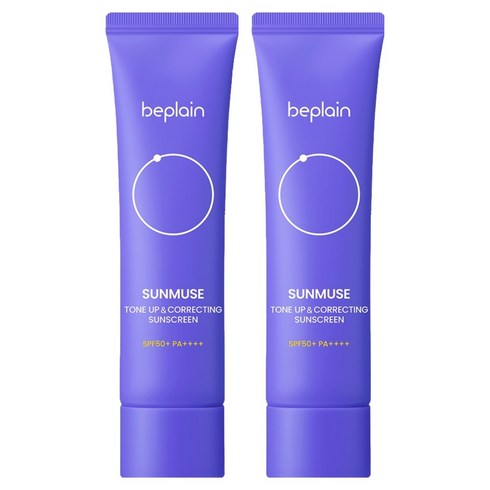 비플레인 선뮤즈 톤업 앤 코렉팅 선크림 SPF50+ PA++++, 50ml, 2개