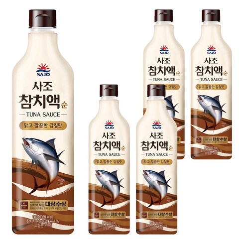 사조 참치액 순, 900g, 5개