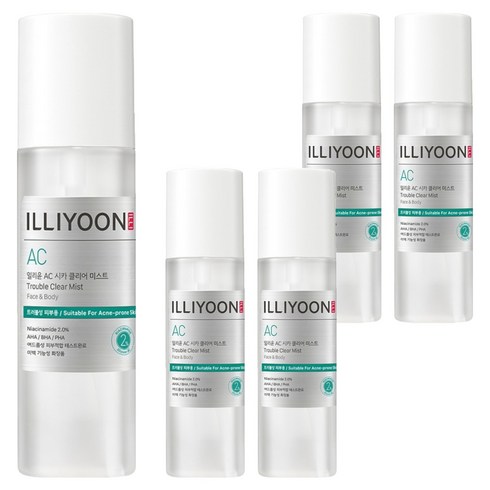 일리윤 AC 시카 클리어 바디미스트 은은한 그린페퍼민트향, 200ml, 5개
