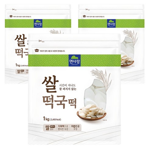 면사랑 쌀떡국떡, 1kg, 3개