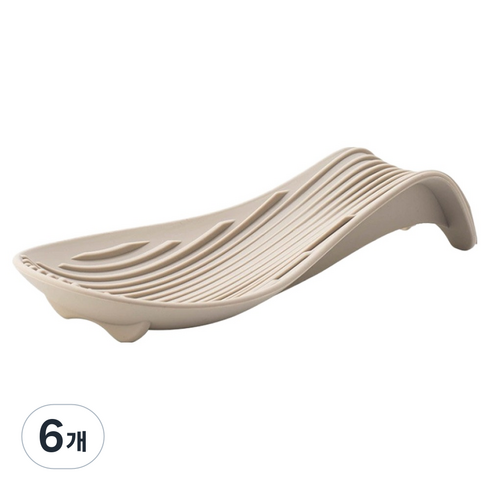 실리콘 조리도구 받침 YOL 트레이, 베이지, 6개
