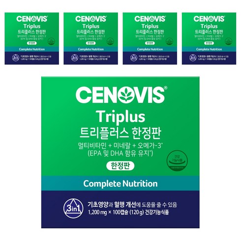 세노비스 트리플러스 3in1 프리미엄 멀티비타민, 100정, 5개