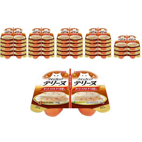 이나바 고양이 트윈컵 테린 간식캔 IIMC-224, 혼합맛(참치/닭가슴살/가다랑어포), 70g, 24개