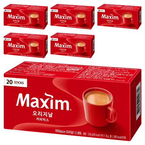 맥심 오리지날 커피믹스, 11.8g, 20개입, 6개