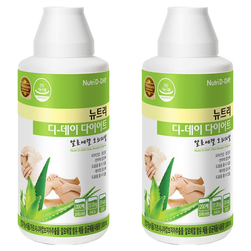 뉴트리디데이 다이어트 알로에겔 오리지날, 1L, 2개