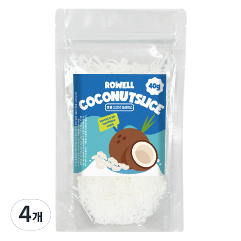 ROWELL 코코넛 슬라이스 소라게 간식, 40g, 4개