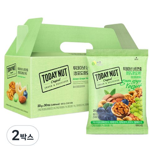 투데이넛 너트한줌 청포도향 요거트 견과세트, 2박스