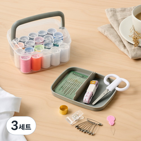 모던하우스 다 들어있는 바느질 세트, 3세트, 그레이