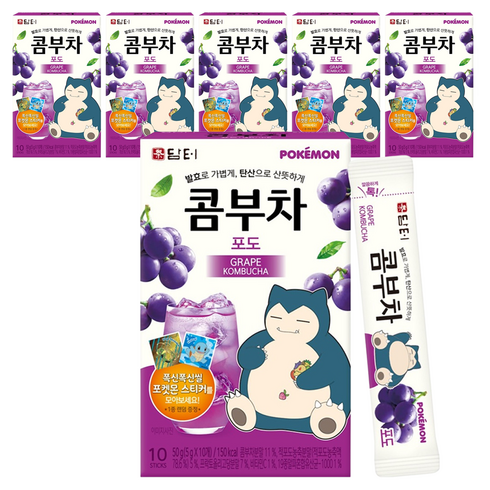 담터 포켓몬 콤부차 포도, 5g, 10개입, 6개