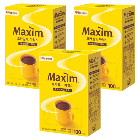 맥심 모카골드 마일드 아메리카노 블랙, 900mg, 100개입, 3개