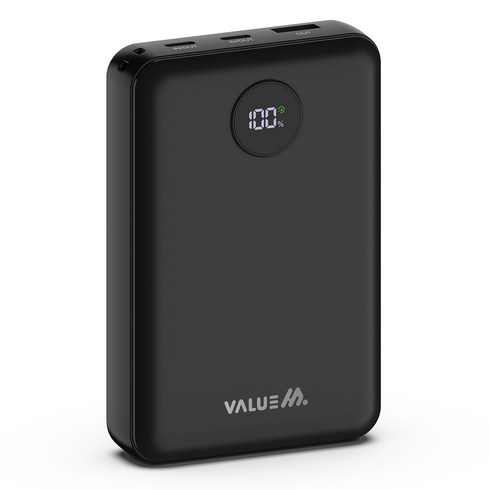 밸류엠 PD 45W 고속충전 보조배터리 20000mAh, 블랙, VM-PA20PQ45