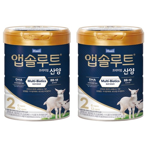앱솔루트 프리미엄 산양 분유 2단계, 750g, 2개