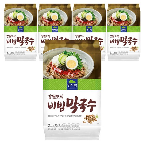 면사랑 강원도식 비빔 막국수 2인분, 643g, 5개